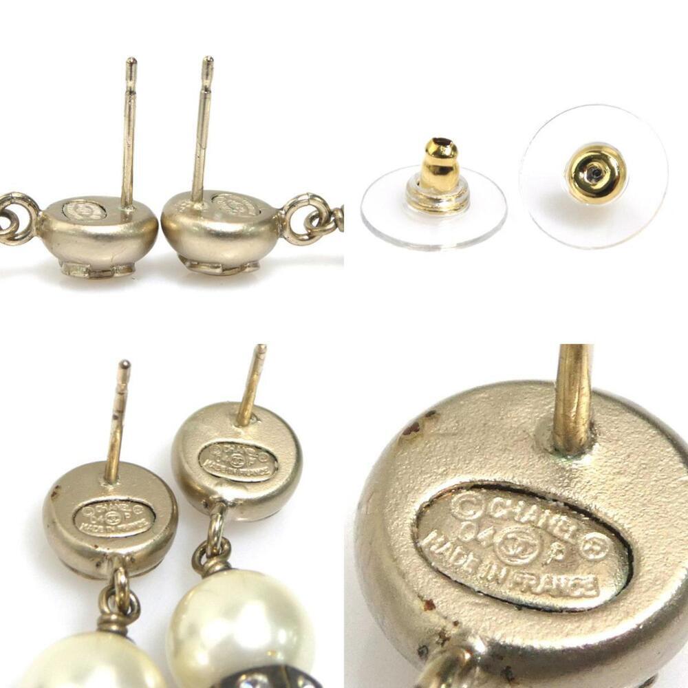 CHANEL White Pearl Logo Earrings - Picture 5 of 5